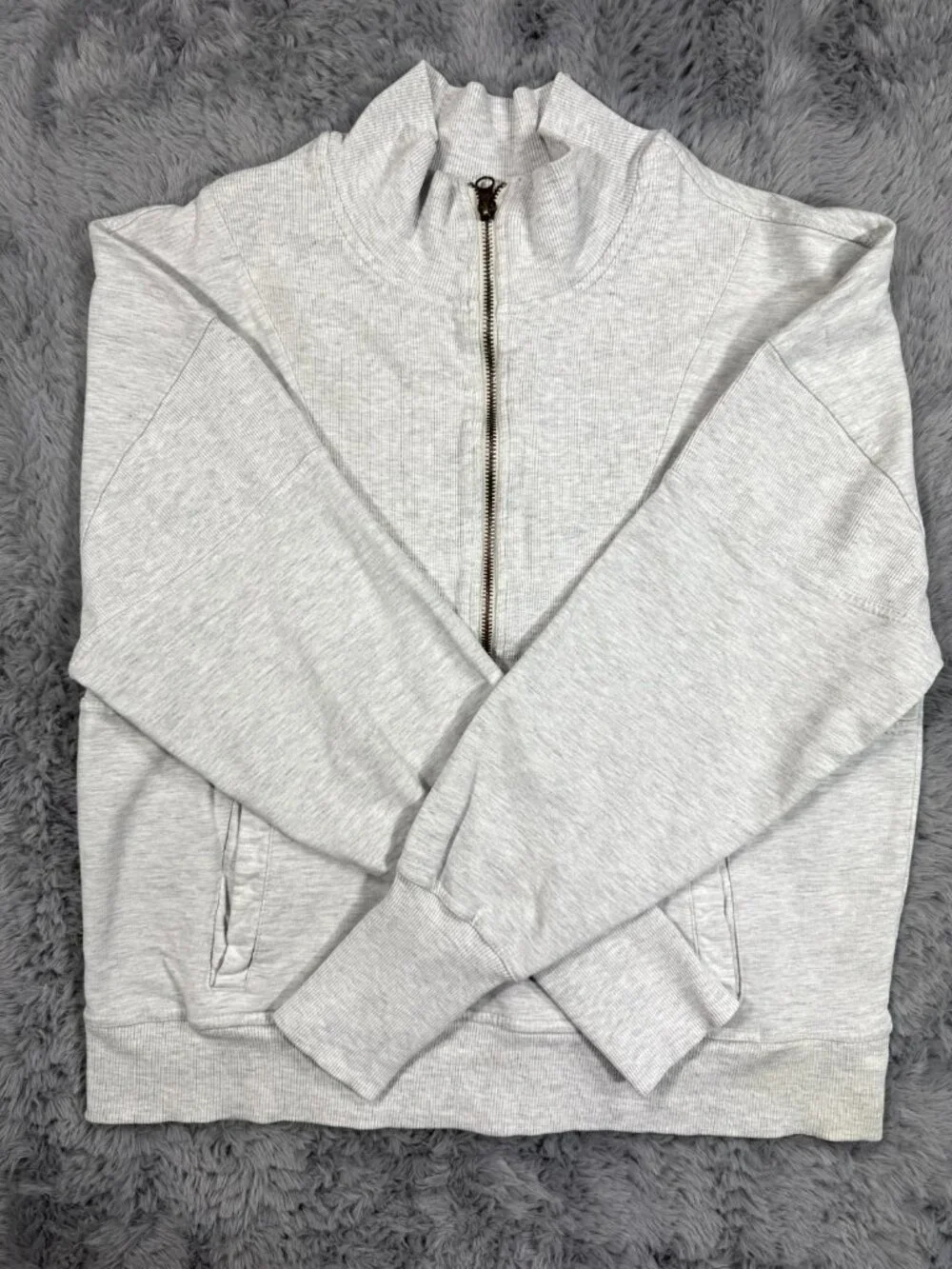 Free People Movement Sweatshirt Women's M Gray Cotton Performance Zip Workout